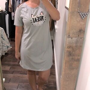 HALLOWEEN trick or treat cozy kitty T-shirt dress